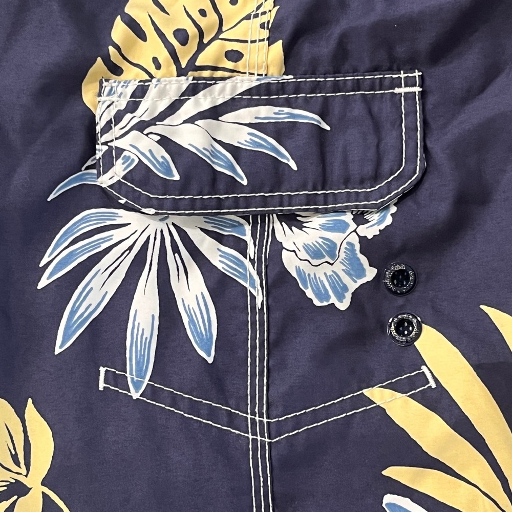 American Eagle Mens Board Shorts 33 Navy Floral Tropical Swim Trunks Beachwear - Picture 5 of 9